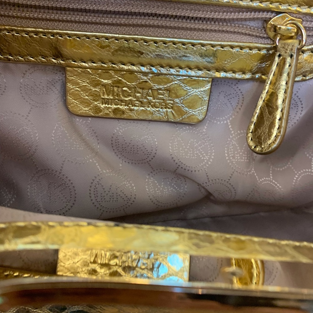 Michael Kors Metallic Python-Embossed Clutch - image 3